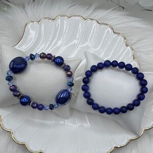Large Beaded Navy Blue theme Bracelets